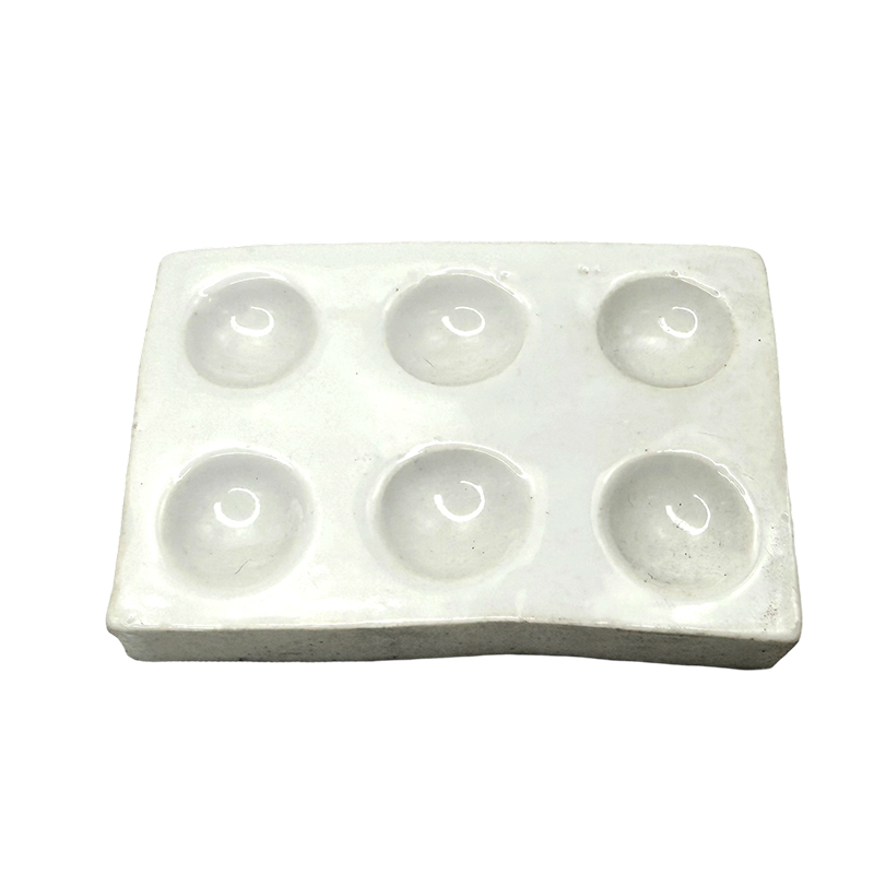 Laboratory use 6 holes porcelain ceramic white color reaction plate
