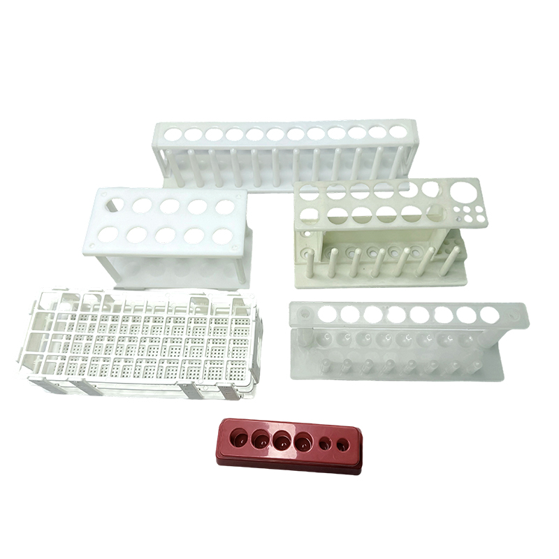 Plastic test tube holder for laboratory supplies 